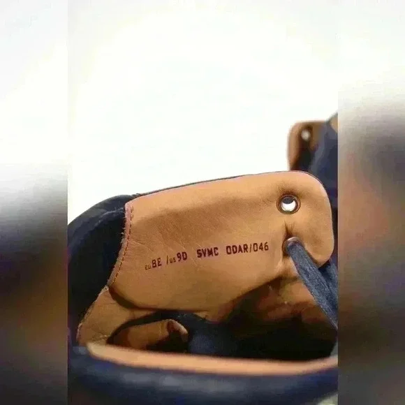 2018 BALLY Navy Blue Calfskin Leather Odar Padded High Top Sneaker  9D Italy - Picture 5 of 7